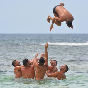 men, sea, people
